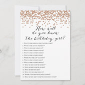 Roos Gouden Verjaardag - Wie weet Verjaardag Meisj Kaart (Voorkant)