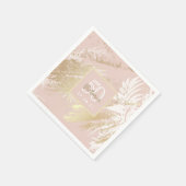 Roos gouden verjaardagsfeestje abstract patroon servet (Hoek)