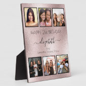 Roos gouden verjaardagsfotocollage beste vrienden fotoplaat (Zijkant)