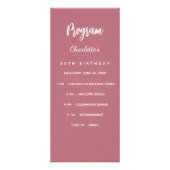 Roos gouden verjaardagsprogramma dinerkaart reclamekaart (Voorkant)