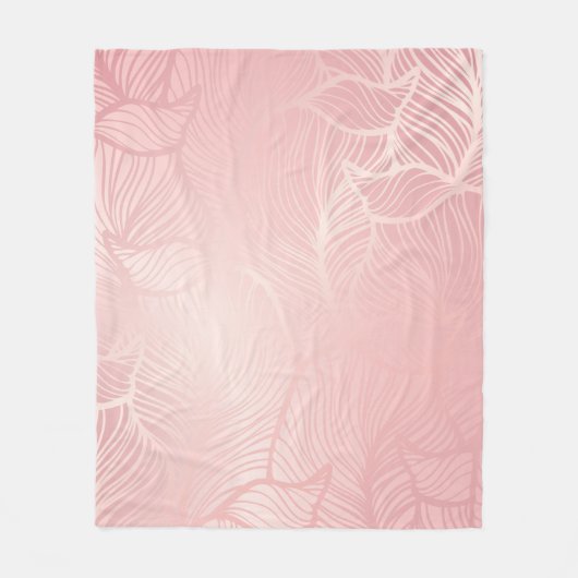 Roos gouden vintage Damask Fleece Blanket (Voorkant)