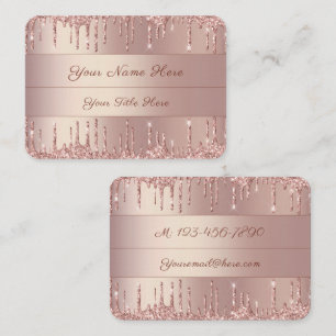 Roos gouden Visitekaartje blush glanzend glitter