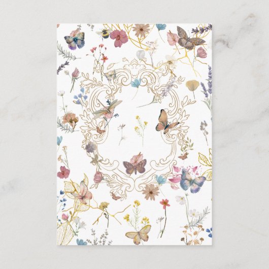 Roos gouden vlinder tuin behuizing Kaart (Achterkant)