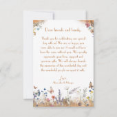 Roos gouden vlinder tuin bruiloft dank u kaart (Voorkant)