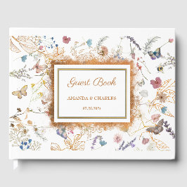 Roos gouden vlinder tuin bruiloft gastenboek