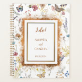 Roos gouden vlinder tuin bruiloft planner (Voorkant)