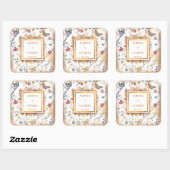 Roos gouden vlinder tuin bruiloft vierkante sticker (Vel)