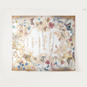 Roos gouden vlinder tuin bruiloft wandkleed (Voorkant (horizontaal))