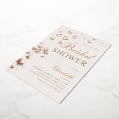 Roos gouden vlinder wervelt elegant Vrijgezellenfe Folie Uitnodiging (Gedraaid)