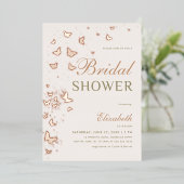 Roos gouden vlinder wervelt elegant Vrijgezellenfe Folie Uitnodiging (Staand Voorkant)