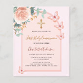 Roos gouden vlinders bloemenboog Eerste Communie (Voorkant)