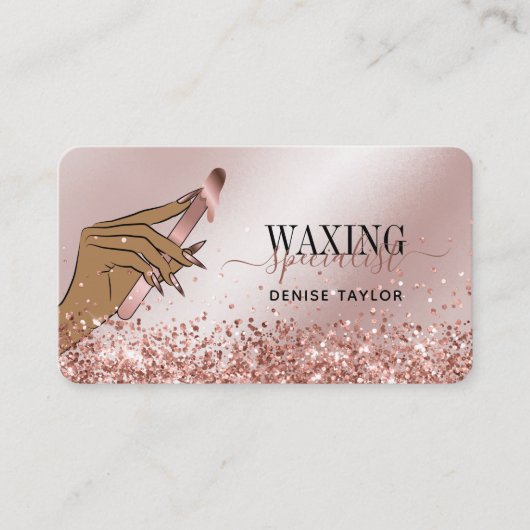 roos gouden vrouw handwastechnicus bussen visitekaartje (Voorkant)