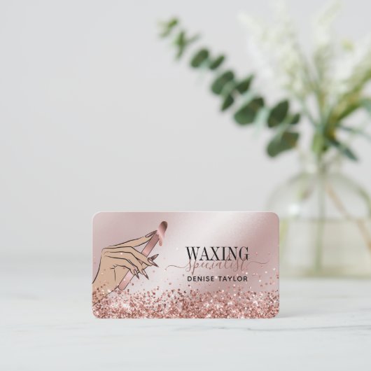 roos gouden vrouw handwastechnicus visitekaartje (Staand voorkant)