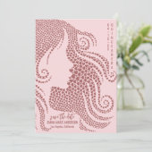 Roos gouden vrouw silhouet in harten quinceañera save the date (Staand voorkant)