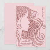 Roos gouden vrouw silhouet in harten quinceañera save the date (Voorkant / Achterkant)