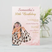 Roos gouden vrouw verjaardag kaart (Staand voorkant)