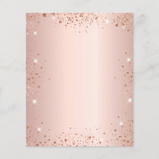 Roos gouden vuile glitter sparkles script menu (Achterkant)