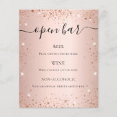 Roos gouden vuile glitter sparkles script menu (Voorkant)