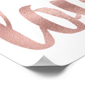 Roos gouden wandkunst, folie lettertype poster (Hoek)