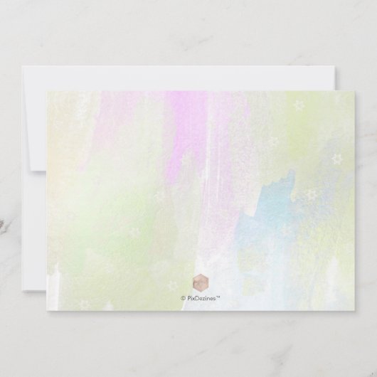 Roos Gouden Waterverf Brush Strokes Bat Mitzvah Kaart (Achterkant)