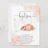 Roos Gouden Waterverf Doop Toewijding Kaart (Voorkant)