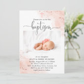 Roos Gouden Waterverf Doop Toewijding Kaart (Staand voorkant)