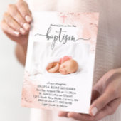 Roos Gouden Waterverf Doop Toewijding Kaart