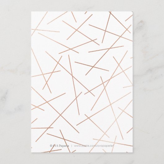 Roos Gouden Waterverf Geometrische bruiloft detail Informatiekaartje (Achterkant)