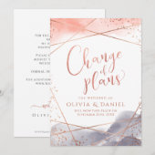 Roos gouden Waterverf Geometrische verandering van Kaart (Voorkant / Achterkant)