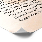 Roos Gouden Waterverf Roze Trouwtafel Nummer Poster (Hoek)