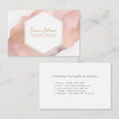 Roos Gouden Waterverf zeshoek Visitekaartje (Voorkant / Achterkant)