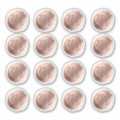 Roos Gouden Wax Seal Initialen Bruiloft Monogram Sticker (Voorkant)