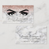 Roos gouden wenkbrauw wimper marmeren make-up ogen visitekaartje (Voorkant / Achterkant)