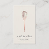 Roos gouden whisk | Bakkerij | Chef-kok | QR-code  Visitekaartje (Voorkant)