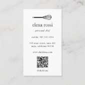 Roos gouden whisk | Chef Catering Bakkerij QR Code Visitekaartje (Achterkant)