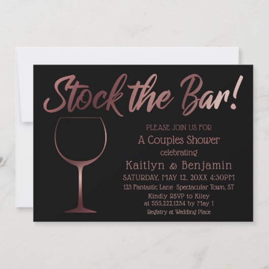 Roos Gouden Wijnglas Voorraad de Bar Koppels Douch Kaart (Voorkant)