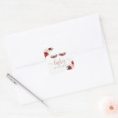 roos gouden wimpers | Bourgondische bloemen Vierkante Sticker (Envelop)