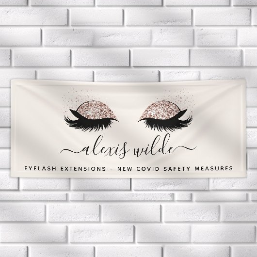 Roos Gouden Wimpers Salon Business Spandoek