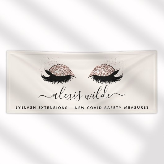 Roos Gouden Wimpers Salon Business Spandoek