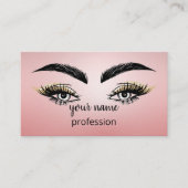 Roos gouden wimpers & wenkbrauwen artiest QR code  Visitekaartje (Voorkant)