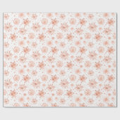 Roos Gouden Winter Sneeuwvlokken op White Pattern Cadeaupapier (Vlak)