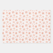 Roos Gouden Winter Sneeuwvlokken op White Pattern Inpakpapier Vel (Voorkant)