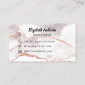 Roos gouden witte agaat marmer visitekaartje (Achterkant)