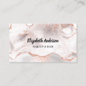 Roos gouden witte agaat marmer visitekaartje (Voorkant)