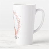 Roos gouden witte foto glitter-naamscript latte mok (Rechts)