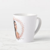 Roos gouden witte foto glitter-naamscript latte mok (Rechterhoek)