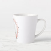 Roos gouden witte foto glitter-naamscript latte mok (Rechts)