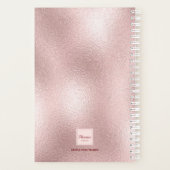 Roos gouden witte fotomonogram planner (Achterkant)