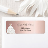 Roos gouden witte jurk terugzendadres label (Insitu)
