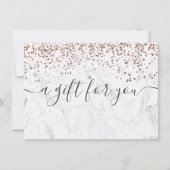 Roos gouden witte marmer met elegant cadeaubon (Voorkant)